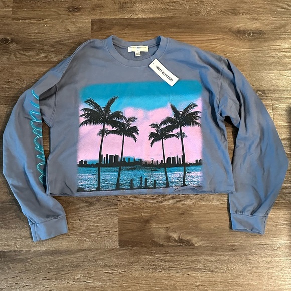 Project Social T Miami Cropped Sweatshirt Large/X-large Hoodie Fleece L XL - Picture 2 of 6